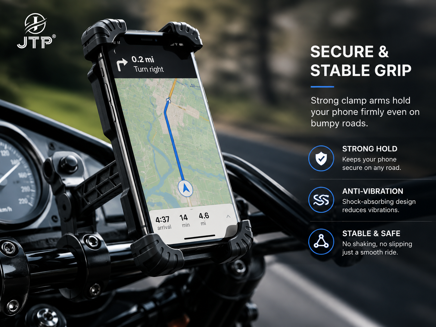 Bike Mobile Holder, Motorcycle Phone Mount, Mobile Holder for Bike, Handlebar Phone Holder, Universal Bike Phone Stand.