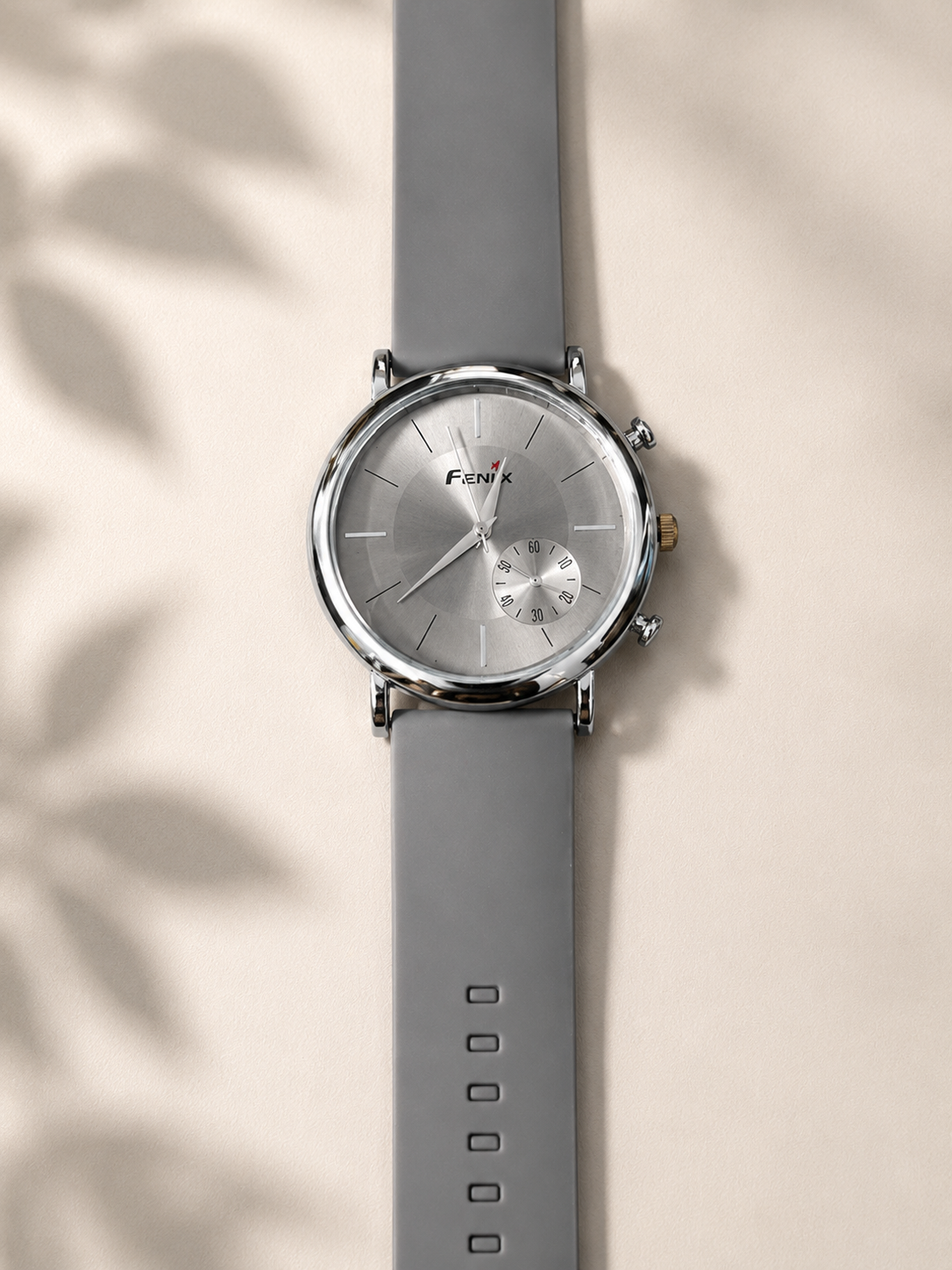 FENIX Men's Premium Grey Analog Watch with Silicone Strap & Small Seconds Dial | Quartz Casual Wrist Watch