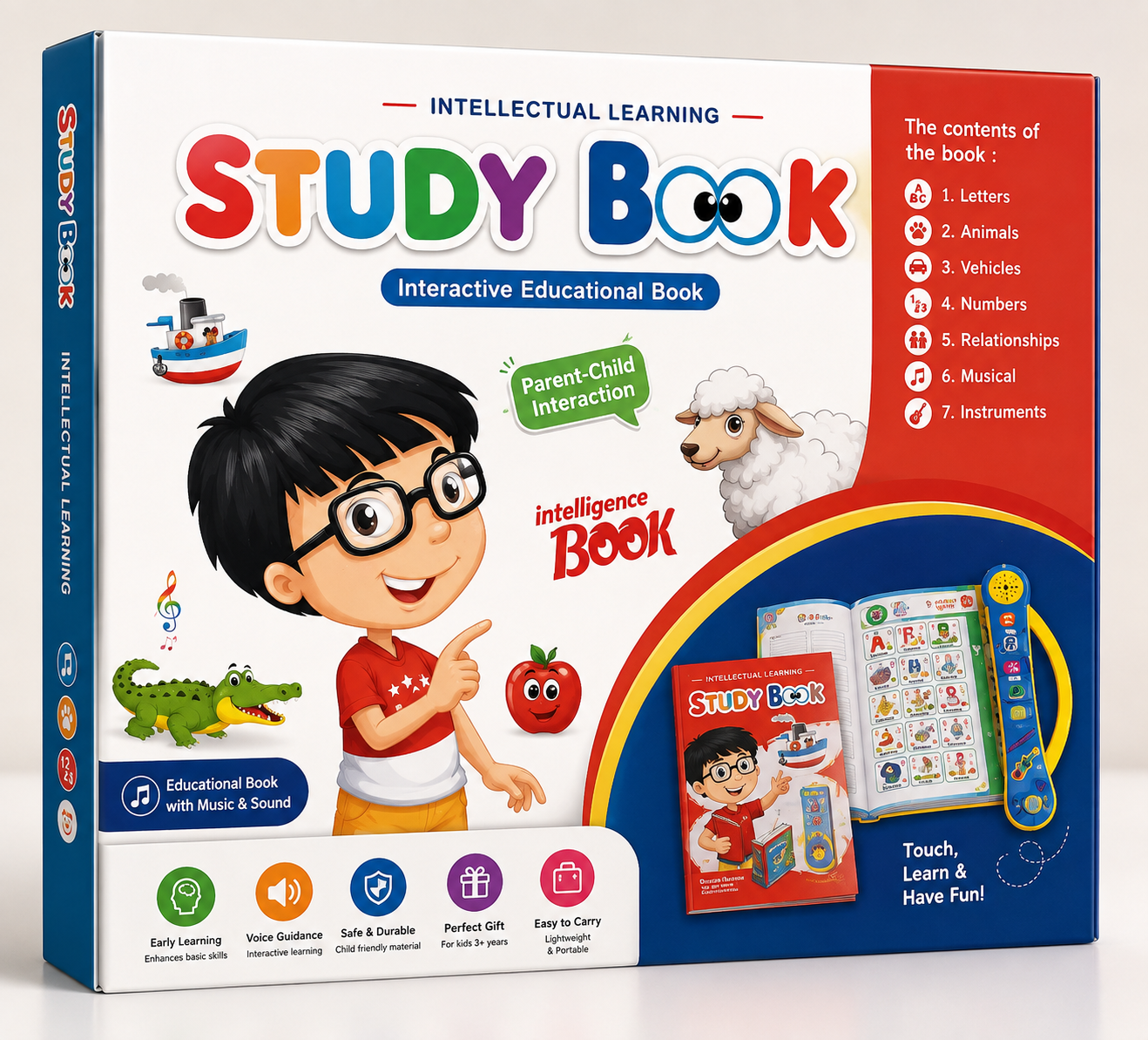 Musical Sound Book for Kids with Interactive Buttons | Intelligence Learning Toy for Early Brain Development | Fun Music & Activities for Toddlers Preschool Ages 2–6