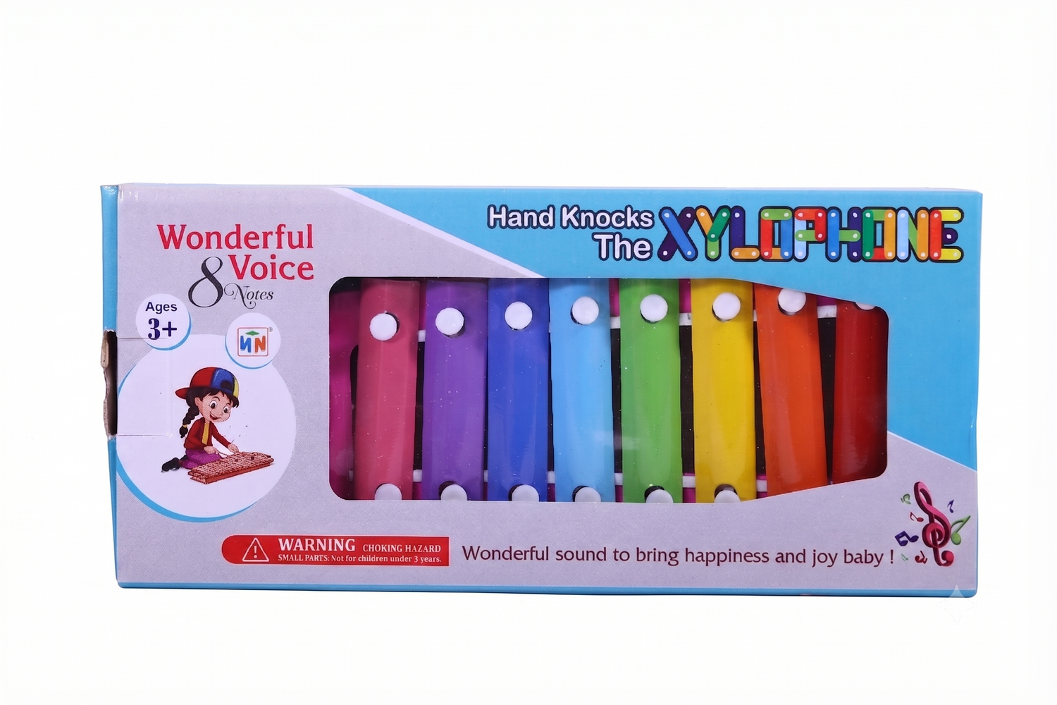 XYLOPHONE MUSICAL TOY,8 COLOURFUL METAL KEYS WITH 2 MALLETS