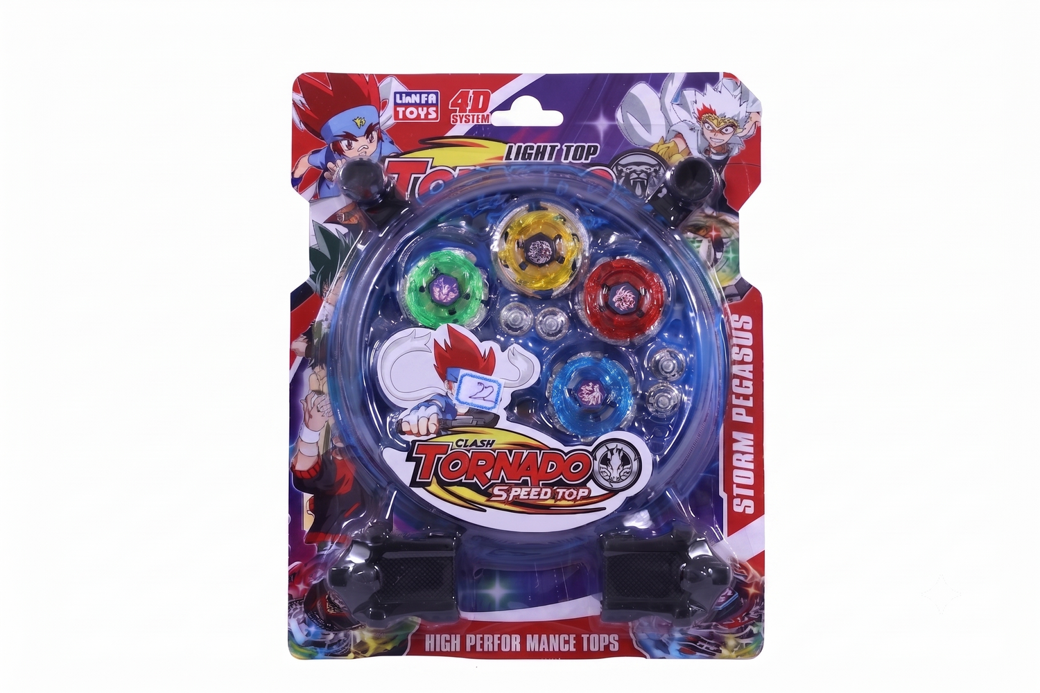 Metal Fusion Clash Tornado Speed Top Stadium Battle Set Four Powerful battling Tops and Two Dynamic launchers.