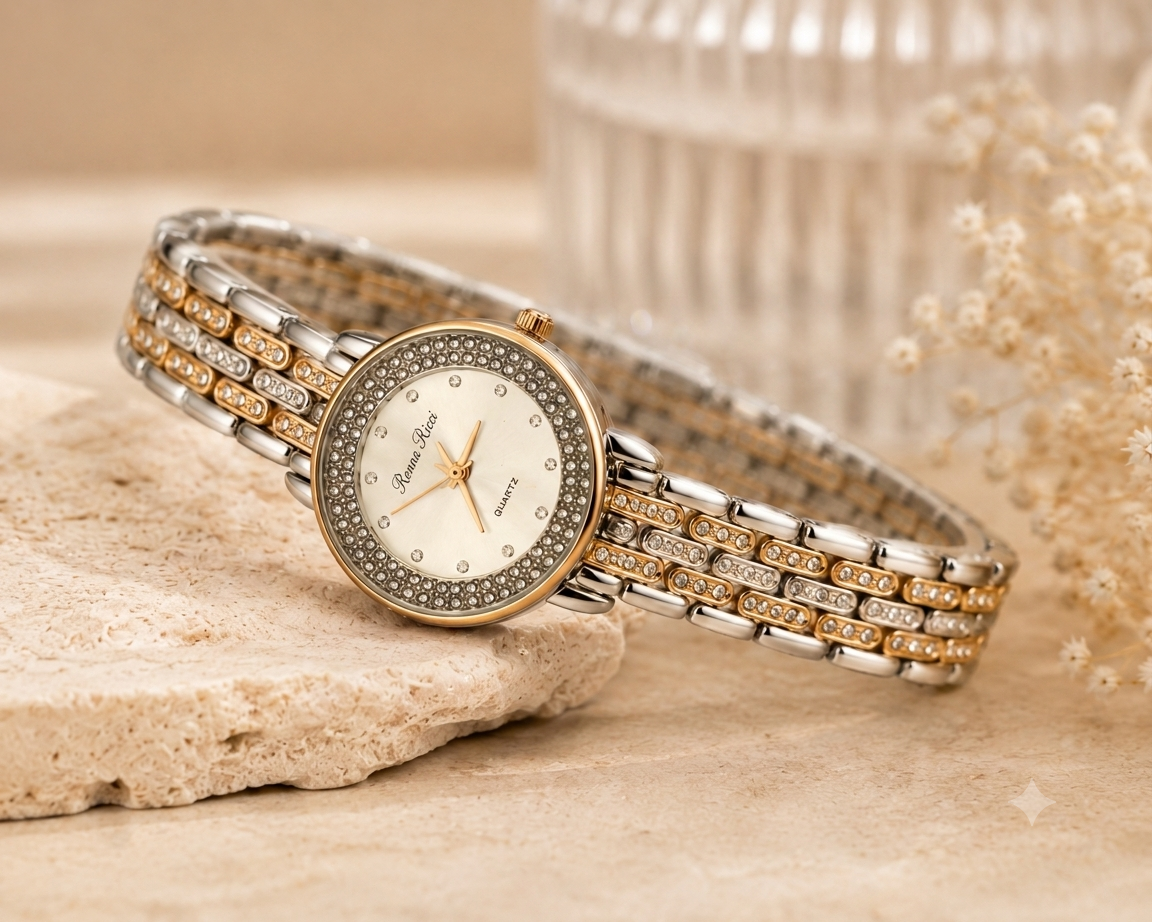 Renna Ricci Women's Premium dazzling crystal-studded bezel Analog Watch