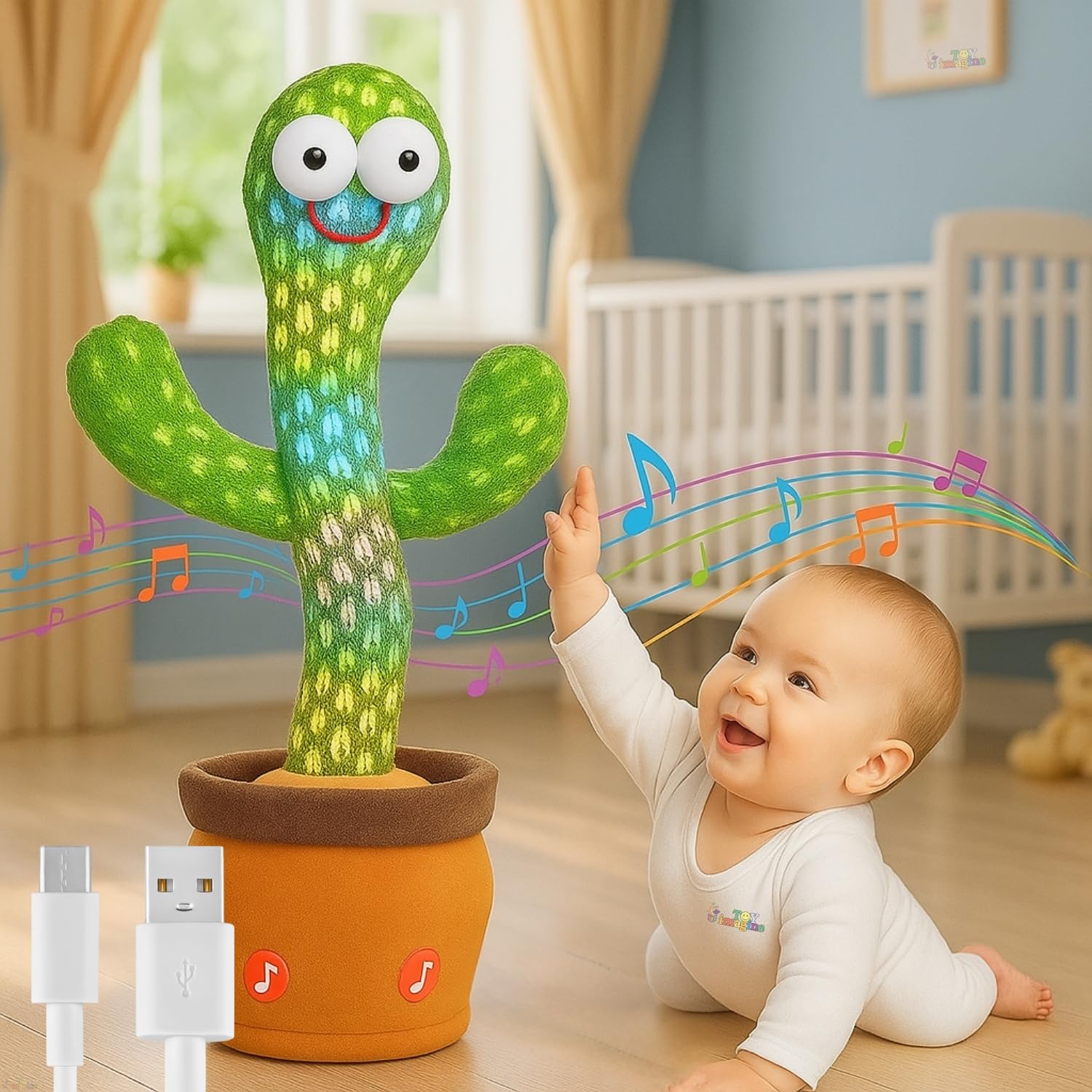 Dancing Cactus for Kids Repeat What You Say and Sings Soft Plush Talking Cactus Baby Toys Funny Education Toys for Children